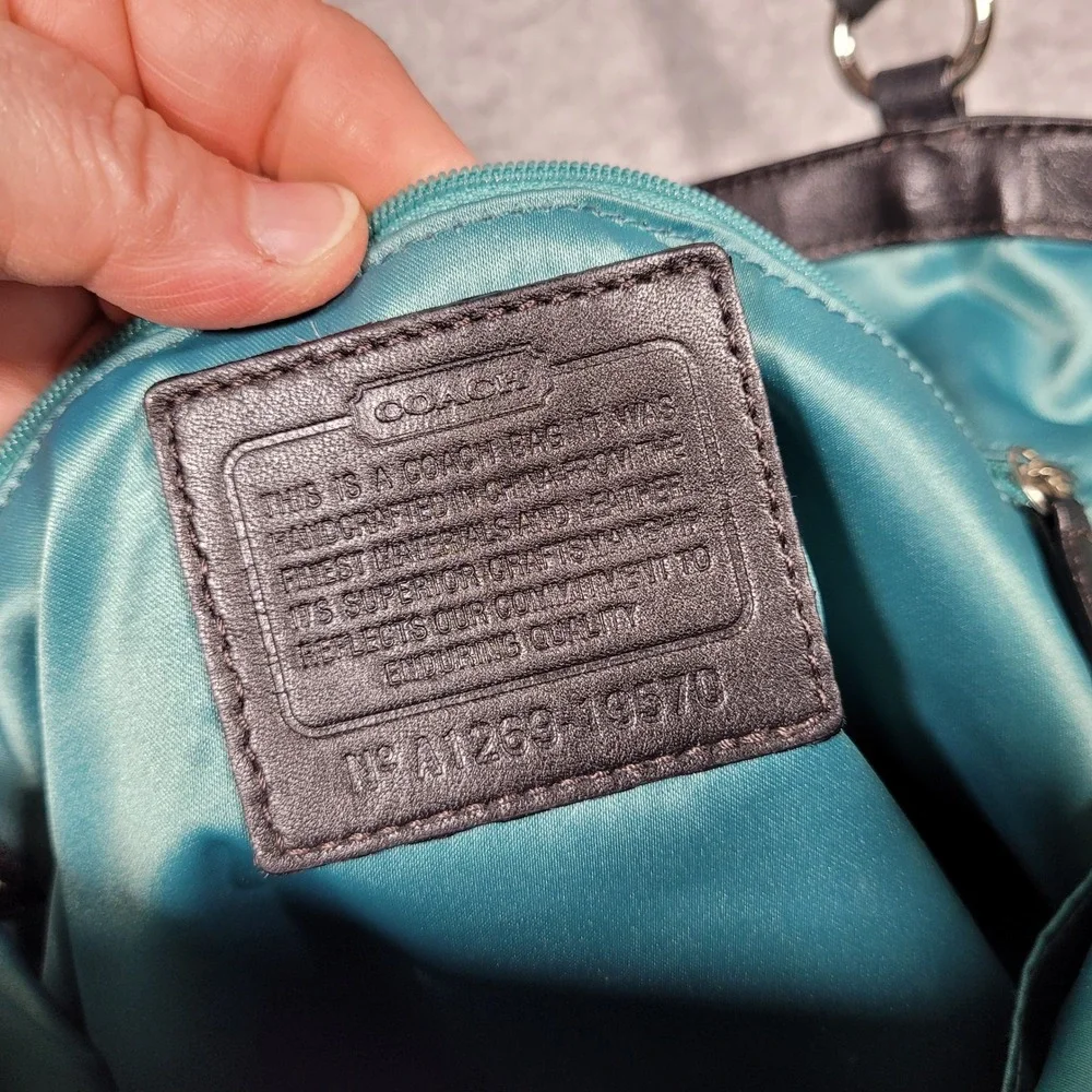 Coach Audrey Black Leather Perforated Tote Bag‎ Purse Handbag 19570